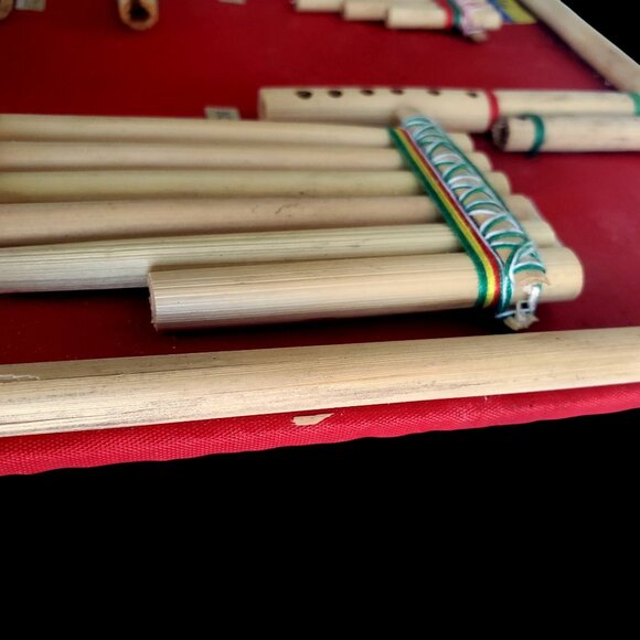 Ecuadorian Zampona Pan Flute Set Miniature Display Vintage Handmade - Picture 9 of 14